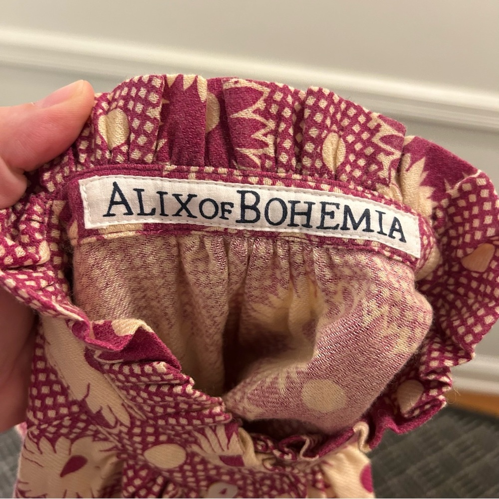 Alix of Bohemia Annabel Berry Daisy Shirt cotton wool pink fuchsia cream - Picture 11 of 15
